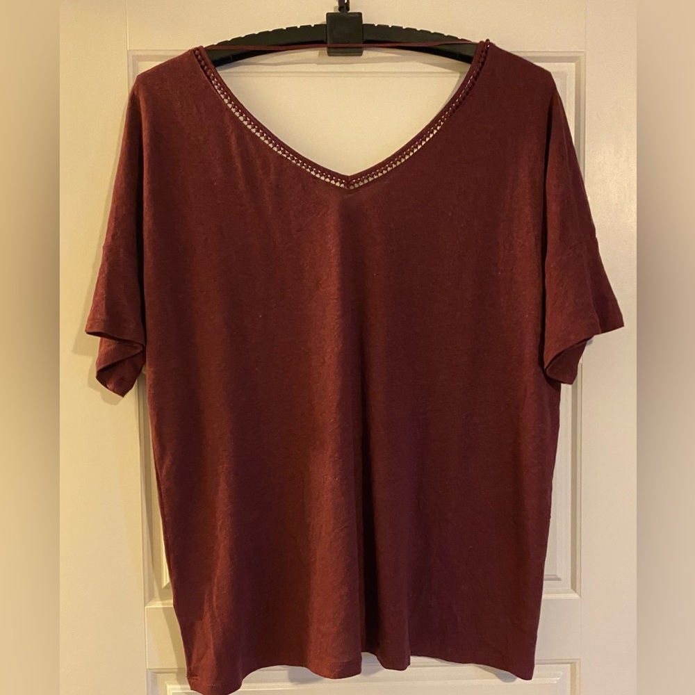Lord&Taylor burgundy XL top